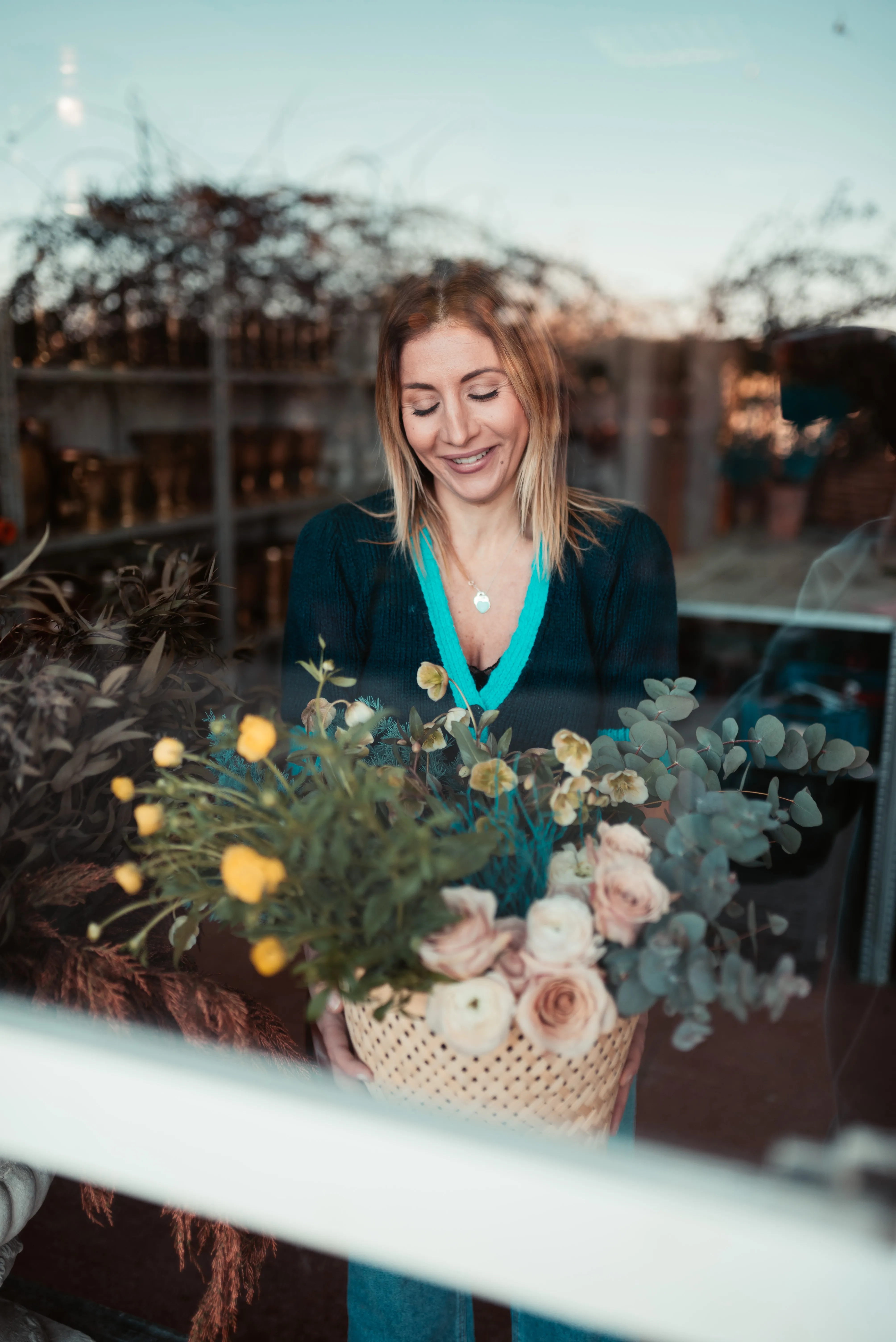 Bouquet artigianale e flower box dello shop Le Ideas